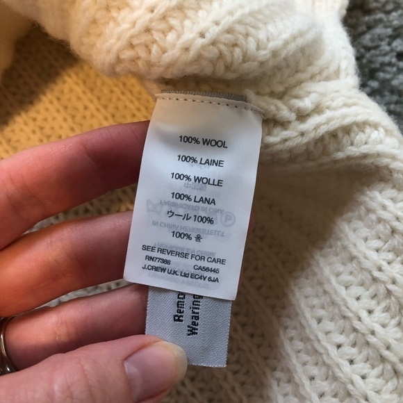 J. Crew knit ribbed cream classic sweater wool - Picture 5 of 7
